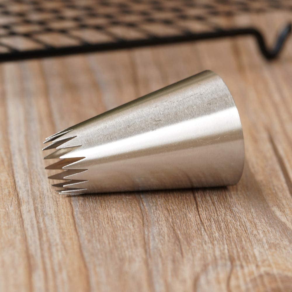 4Pcs Large Piping Tips Set, Pastry Tips Set Cake Decorating Icing Piping Tip Set Frosting Tips Set Cake Piping Nozzles Tips Kit Square Round Icing Piping Tips Decorating Tube Set