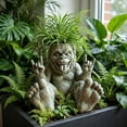 BUDAO00 Funny Resin Planter with Tongue-Out Gesture for Indoor Outdoor ...