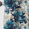 thumbnail image 3 of Designart "Nautical Floral Patterns In Maritime Blues" Cottage Blackout Curtain Single Panel, 3 of 4