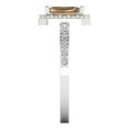 thumbnail image 3 of 1.92 ct Emerald Cut Simulated Champagne Diamond Solitaire with Accents Engagement Ring for Women in 18K White Gold, 3 of 5