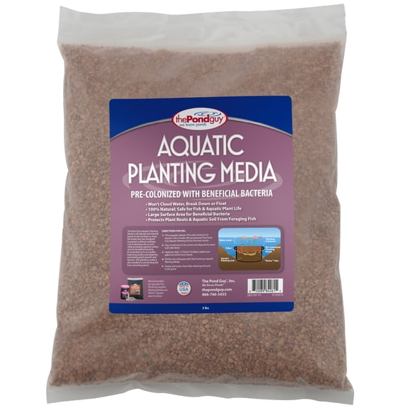 The Pond Guy Planting Media, Outdoor Water Garden Plant Medium, Grow Lily, Lotus & Aquatic Plants, Substrate Seeds Beneficial Bacteria, 4 Quarts (1x 4qt/approx. 6 lb Bag)