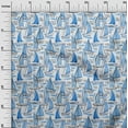 thumbnail image 3 of oneOone Georgette Viscose Medium Blue Fabric Beach Boat Craft Projects Decor Fabric Printed By The Yard 42 Inch Wide, 3 of 4