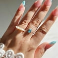 thumbnail image 4 of Teardrop Dating Rings Adjustable Finger Rings Geometric Open Rings Chain Rings Copper Texture for Party and Daily, 4 of 12