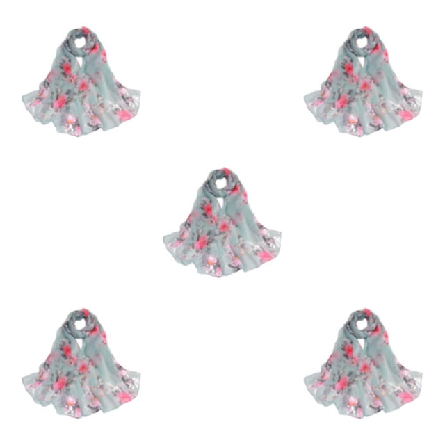 mmirethe Lightweight Summer Scarves For Women Convenient And Practical Accessory Fashionable And Stylish gray green 5Set