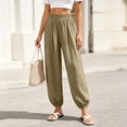 thumbnail image 2 of Joggers for Women Ihhxva Cuffed Ankle Relaxed Fit Jogger Pants Elastic Waist Solid Color Fashion Adjustable with Pockets Athletic Casual Lounge S-2XL, 2 of 9