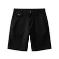 thumbnail image 4 of Zynoxe Mens Golf Shorts Casual Solid Color Belt Loops Button Beach Shorts with Pockets Summer Lightweight Stretchy Breathable Straight Fit Chino Shorts Men Black XL, 4 of 5