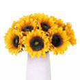 thumbnail image 1 of Ramo de girasoles artificiales, decoración de primavera de boda de flores silvestres falsas, flores para novia, decoración artística artesanal de jardín DIY, 1 of 6