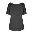 thumbnail image 2 of Aayomet Ladies Tops And Blouses Women's Short Sleeve Casual T Shirts Summer Ruffle Plain Round Neck Loose Fit Tee Blouse Tops,Gray XXL, 2 of 5