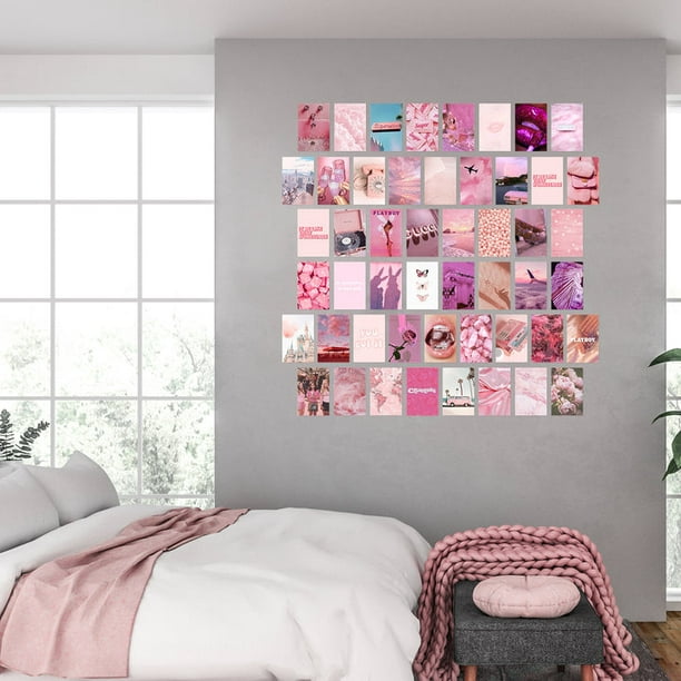 50PCS Pink Aesthetic Wallpapers, Collage Kit, Wall Prints for Room, Posters for Girls - Walmart.com