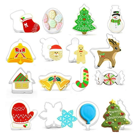 

16pcs/set Stainless Steel Christmas Cookie Cutters Gingerbread House Man Christmas Tree Baking Cake Biscuit Fondant Mold