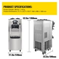 thumbnail image 3 of SIHAO 2200W Commercial Soft Ice Cream Machine 3 Flavors 5.3 to 7.4 Gallon per Hour PreCooling at Night Auto Clean LCD Panel for Restaurants Snack Bar, Sliver, 3 of 8