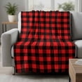 thumbnail image 2 of Black Red Plaid Blanket Soft Cozy Warm Throw Blanket for Couch, Plush Fuzzy Flannel Fleece Blankets for Sofa, Vintage Rustic Buffalo Checked Gingham Bed Blankets Lightweight Gifts for Women, 50"x60", 2 of 9