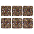 thumbnail image 2 of Pofeuu Spring And Summer Flowers Print Leather Coasters Set of 6, Round Cups Mugs Mat Pad for Home Kitchen Heat Resistant Drink Coasters,Square, 2 of 7