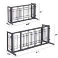 thumbnail image 3 of Pefilos Freestanding Dog Gate 38"-71" Adjustable, Wood Pet Gate for Indoor Dogs Fence for Doorways, Stairs, Gray, 3 of 9