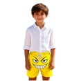 thumbnail image 6 of hengsof Girls Solid Color Expression Printed Pocket Casual Shorts, Cute Loose Comfortable Home Shorts, Children's Beach Shorts, Sizes 5-14 Years Old, 6 of 6