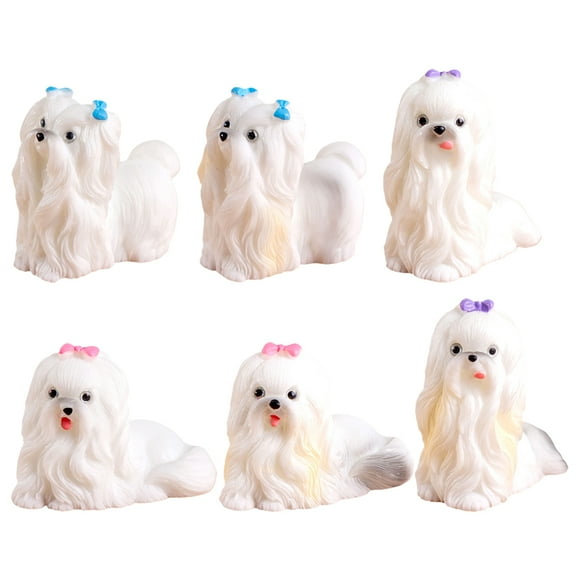 6Pcs Dog Animal Figures Puppy Figurines Realistic Animal Figurines Micro Landscape Ornament