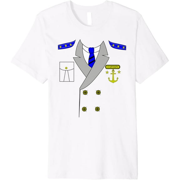 Boat Captain Uniform Costume T-Shirt | Halloween Shirt mens t shirt,white,women,funny,misfits,men,journey