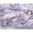 thumbnail image 3 of Soimoi Tissu Popeline de Coton Imprimé Feuilles & Roses au Mètre 42 Pouces de Large, 3 of 3