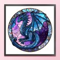 thumbnail image 1 of Cuadros Decorativos Bordado completo Wdftyju Hilo de algodón 11CT Stain Glass Dragon, 1 of 9