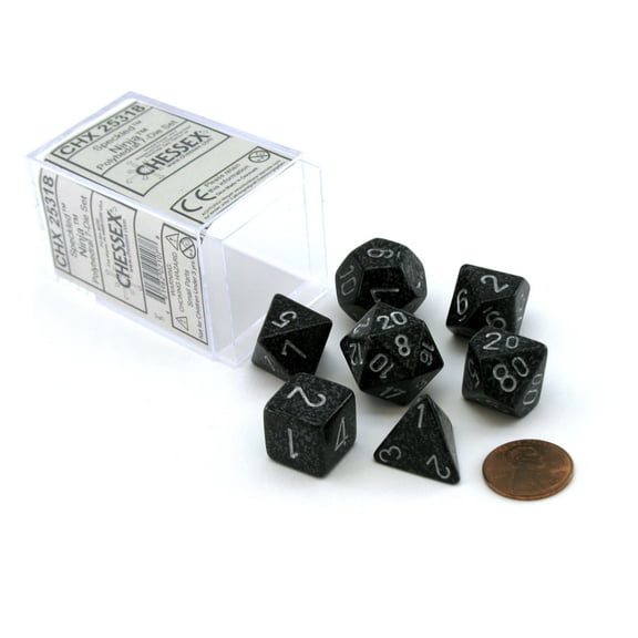 Chessex Polyhedral 7-Die Dice Set - Speckled Ninja #25318