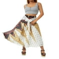 thumbnail image 2 of EIMELI Jupe Maxi Boho pour Femmes Taille Élastique Longue Style Hippie Boho Bleu Vert L, 2 of 7