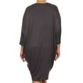 thumbnail image 4 of Women's Casual Solid Plus Size Loose Fit Long Sleeve Dolman Style Midi Dress, 4 of 4