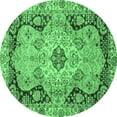 thumbnail image 1 of Ahgly Company Indoor Round Oriental Emerald Green Traditional Area Rugs, 5' Round, 1 of 4