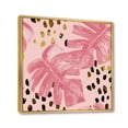 thumbnail image 3 of Designart 'Rough Brush Strokes Pink Colored Monstera I' Tropical Framed Canvas Wall Art Print, 3 of 5