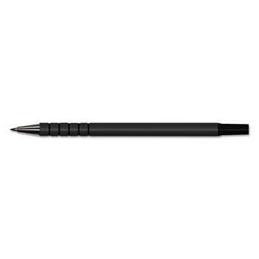2PK Universal Replacement Stick Ballpoint Counter Pen, Medium 1mm, Black Ink/Barrel, 6/Pack