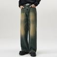 thumbnail image 1 of Jeans pour Hommes Coupe Régulière Jambe Droite Confortables Pantalons en Denim Décontractés Couleur Unie Légers Pantalons de Randonnée en Plein Air Automne avec Poche, 1 of 7