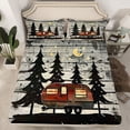 thumbnail image 2 of Manfei RV Car Twin Sheet Sets 3pcs for Female Men,Rustic Cabin Twin Fitted Sheet Microfiber,Happy Camping Breathable Flat Sheet,Microfiber Bedroom Decor, 2 of 7
