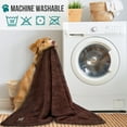 thumbnail image 5 of PetAmi Medium Fluffy Sherpa Fleece Throw Blanket for Dogs & Cats, Brown, 5 of 8