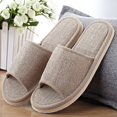 thumbnail image 6 of Agkizg Unisex Indoor Outdoor Slides, Womens Mens Beach Walking Sandals, Linen Open Toe Slide Sandals Breathable Comfortable Casual Indoor Home Couple Slippers, 6 of 7