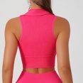 thumbnail image 5 of Women's Sleeveless Turndown Collar Solid Color Comfy Daily Tank Tops Casual Workout | CSEONE,Hot Pink M, 5 of 6
