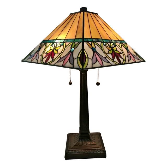 Amora Lighting AM302TL14 Tiffany Style Floral Mission Table Lamp 22 ...