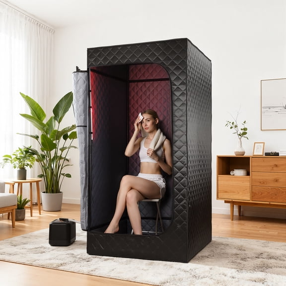 Tereitr Portable Steam Sauna for Home, Personal Sauna Tent Home Sauna Box, Remote Control, 9 Adjustable Steam Levels, Compact & Easy Storage, Ideal for Relaxation