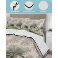 thumbnail image 4 of Summer Tropical Leaves Summer Quilt Set Twin XL Size, Soft Microfiber Quilted Bedding Set with 2 Pillow Shams, Green Palm Trees Botanical Lightweight All Season Bedspread Coverlet for Bedroom 68"x98", 4 of 6