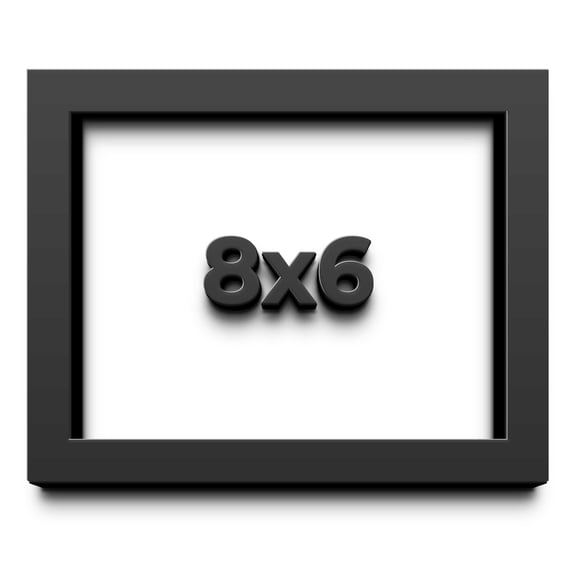 8x6 Shadow Box Frame Black | 1 inches Deep Real Wood Contemporary Shadowbox Display Frame | UV