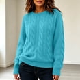 thumbnail image 2 of MaFYtyTPR Women's Cable Knit Sweater Crew Neck Long Sleeve Pullover Sweaters Solid Winter Warm Casual Loose Fit Top, 2 of 6