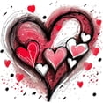 thumbnail image 3 of CafePress - Abstract Grunge Valentine Hearts Pajamas - Women's Short Sleeve Print T-Shirt and Pants Light Cotton Pajama Set, 3 of 7