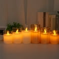thumbnail image 4 of 3 PCS Flameless LED Candles with Remote Control Realistic Warm Yellow Electric Pillar Candle Lights with Flickering Flame Timer Dimmable for Festival Wedding Restaurant Party Decoration, 4 of 8