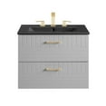 thumbnail image 4 of Modway Daybreak 24" Rubberwood MDF Particleboard Bathroom Vanity in Gray/Black, 4 of 8