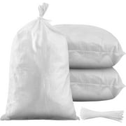 100 Pieces Empty Sandbag Heavy Duty Flooding Outdoor Woven Polypropylene Sand Bags with Solid Ties for UV Protection