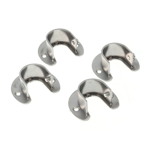 4PCS Heavy Duty "U" shaped Stainless Steel Coloset Pole Socket For Closet Curtain - 25MM