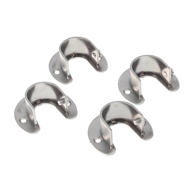 4Ensemble Supports de Tringle à Rideau Robustes en Forme de U Argent Usage Domestique