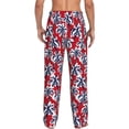 thumbnail image 3 of Daiia Palm Tree Pattern on Red Men's Sleep Pant with Pockets and Drawstring,Pajama Pants-XX-Large, 3 of 9
