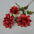 thumbnail image 4 of 3-Head Dahlia Artificial Flowers - Realistic Mum Stems For Fall Wedding Bouquets, Thanksgiving Centerpieces And Seasonal Home Decor, 4 of 8