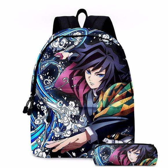 Sac d'École Dessin Animé Impression 3D Sac à Dos Animé Sac à Bandoulière Décontracté Anime Demon Slayer Tanjirou Nezuko Sac à Dos Cosplay pour Femmes Meilleurs Cadeaux pour Enfants