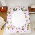 thumbnail image 5 of Homewish Linos Monkey Zebra Queen Sheet Sets,Tropical Monstera Leaf Flat Sheet,Purple Green Queen Fitted Sheet For Boys Kids,Breathable Home Decor,4-Piece, 5 of 7
