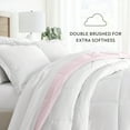thumbnail image 4 of Noble Linens 3-Piece Blush & White Reversible Down Alternative Comforter Set, Full/Queen, 4 of 12
